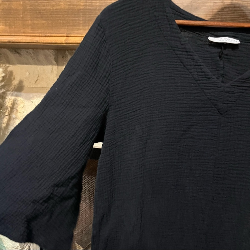 Bryn Walker Cotton Gauze Black Maxi Dress Size Medium Minimalist Sustainable - Picture 5 of 10